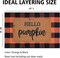 Orange and Black Plaid Rug, 28" x 43" Fall Outdoor Front Door Decor Mat, Cotton Washable Hand-Woven Rug for Layered Doormat, Autumn Halloween Thanksgiving Carpet for Porch or Entryway
